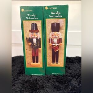 Traditions Wooden Nutcracker Set of 2 – Drummer Holiday Decor Red Green Gold